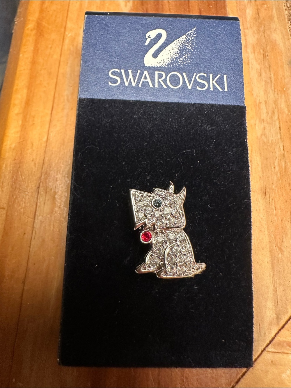 Swarovski Crystal Scottish Terrier/Yorkie Dog Pin. Brand New. Rare Find!